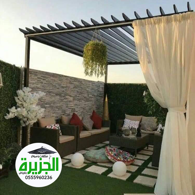 أشكال وتصاميم مظلات حدائق حديد