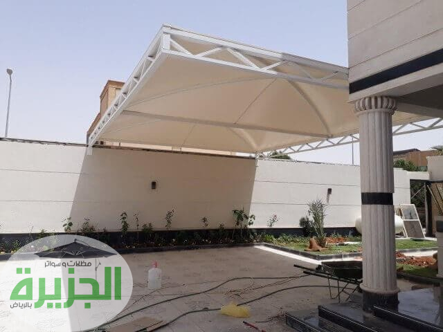 مؤسسة الجزيرة لتركيب المظلات في الرياض – حلول متكاملة لمظلات مداخل المنازل بجودة عالية